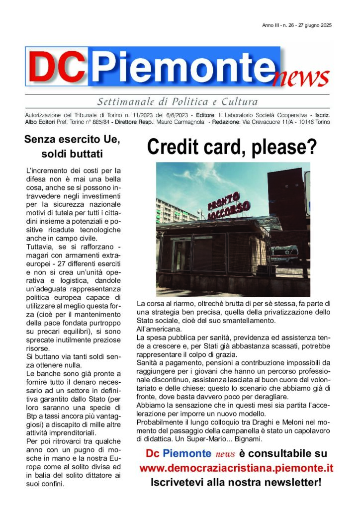 thumbnail of Giugno 2025 Numero 26