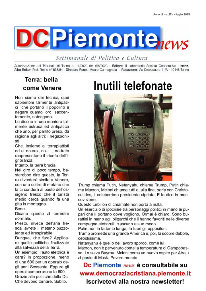thumbnail of Luglio 2025 Numero 27
